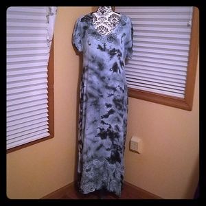 Blue tie dye dress